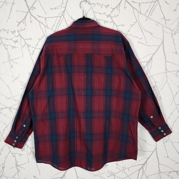 MWG Mid West Garment Red Plaid Snap Front Western Shirt - Picture 2 of 3